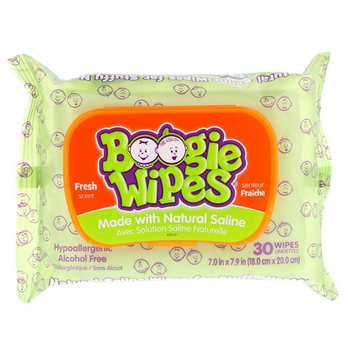 Boogie Wipes, Natural Saline Wipes for Stuffy Noses, Fresh Scent, 30 Wipes Review