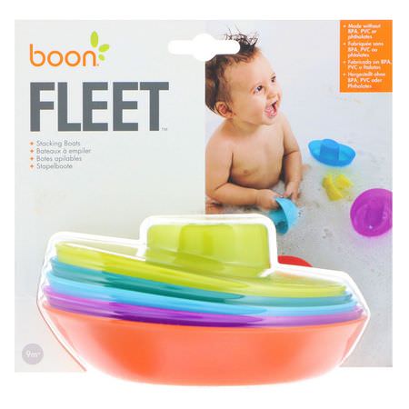 浴室玩具, 兒童玩具: Boon, Fleet, Stacking Boats, 9+ Months