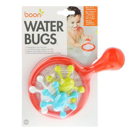 浴室玩具, 兒童玩具: Boon, Water Bugs, Floating Bath Toys with Net, 10+ Months