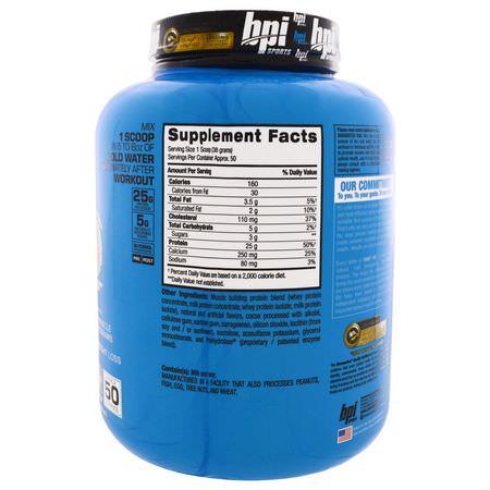 蛋白質, 運動營養: BPI Sports, Whey HD, Ultra Premium Whey Protein Powder, Chocolate Cookie, 4.2 lbs (1,900 g)