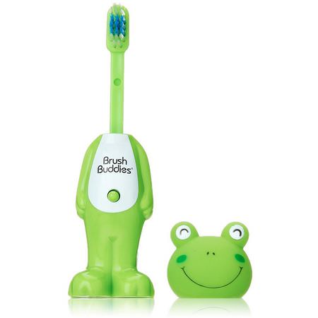 嬰兒牙刷, 口腔護理: Brush Buddies, Poppin', Leapin' Louie Frog, Soft, 1 Toothbrush