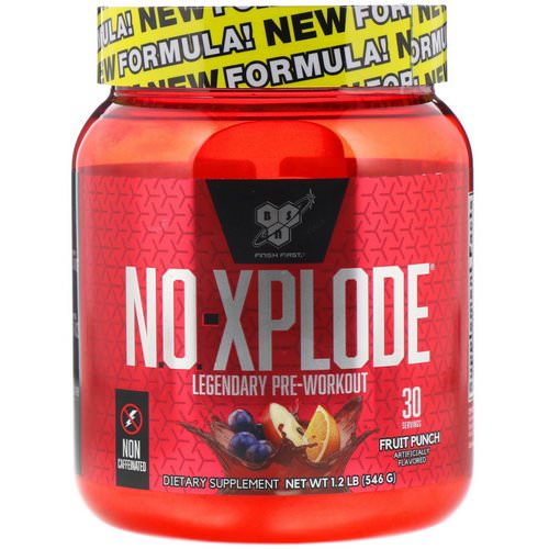 BSN, N.O.-Xplode, Legendary Pre-Workout, Fruit Punch, 1.2 lbs (546 g) Review