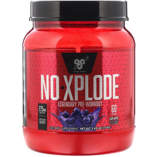 BSN, N.O.-Xplode, Legendary Pre-Workout, Grape, 2.45 lbs (1.11 kg) Review
