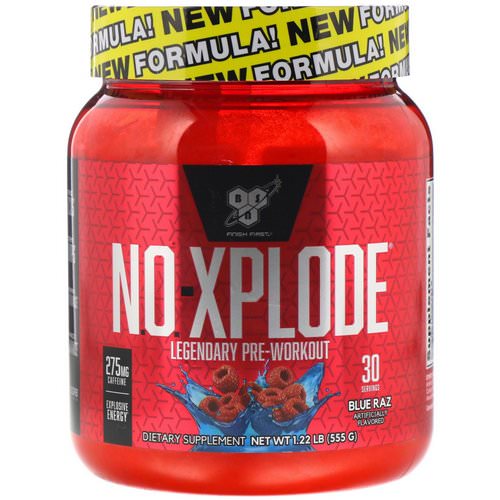 BSN, N.O.-Xplode, Legendary Pre-Workout, Blue Raz, 1.22 lbs (555 g) Review