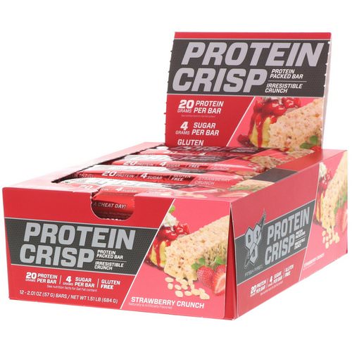 BSN, Protein Crisp, Strawberry Crunch, 12 bars, 2.01 oz (57 g) Each Review