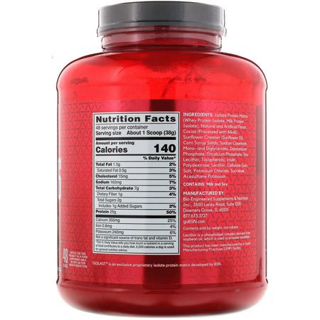 蛋白質, 運動營養: BSN, Syntha-6 Isolate, Protein Powder Drink Mix, Chocolate Milkshake, 4.02 lb (1.82 kg)