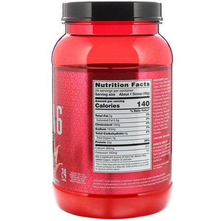蛋白質, 運動營養: BSN, Syntha-6 Isolate, Protein Powder Drink Mix, Strawberry Milkshake, 2.01 lbs (912 g)