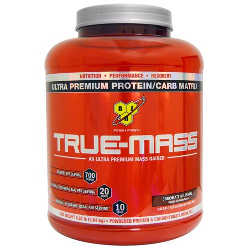 BSN, True-Mass, Ultra Premium Protein/Carb Matrix, Chocolate Milkshake, 5.82 lbs (2.64 kg) Review