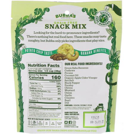 小吃, 零食: Bubba's Fine Foods, Snack Mix, Righteous Ranch, 4 oz (113 g)