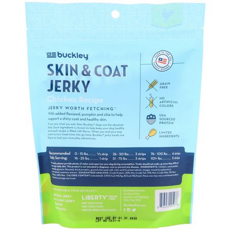 : Buckley, Skin & Coat Jerky, Dog Treats, Chicken, 5 oz (141.7 g)