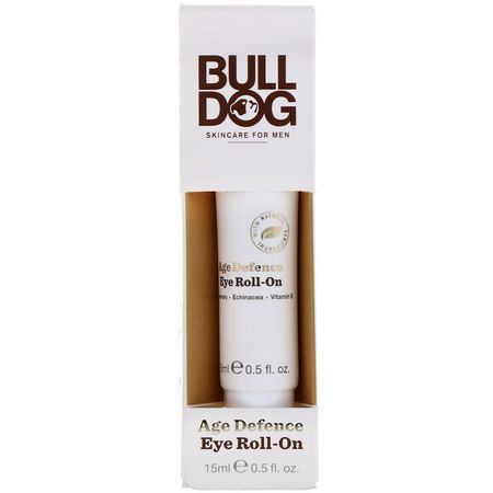 面部護理, 男士美容: Bulldog Skincare For Men, Age Defence Eye Roll-On, 0.5 fl oz (15 ml)