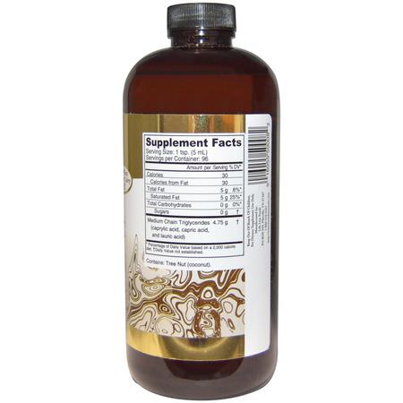 MCT油, 重量: Buried Treasure, Liquid Nutrients, Coconut Oil, 16 fl oz (473 ml)