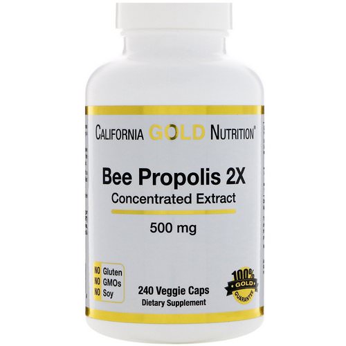 California Gold Nutrition, Bee Propolis 2X, Concentrated Extract, 500 mg, 240 Veggie Caps Review