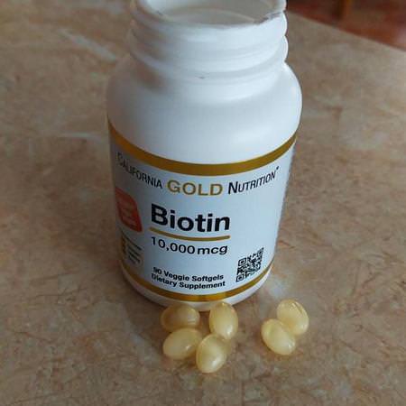 California Gold Nutrition, Biotin, 10,000 mcg, 90 Veggie Softgels