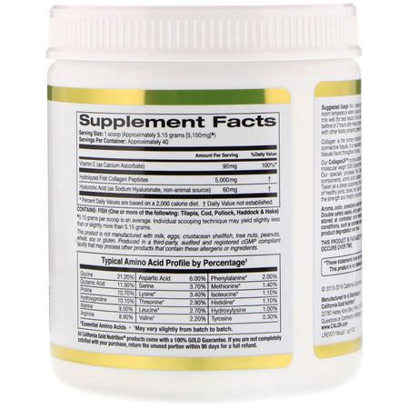 膠原蛋白補充劑, 關節: California Gold Nutrition, CollagenUP, Marine Collagen + Hyaluronic Acid + Vitamin C, Unflavored, 7.26 oz (206 g)