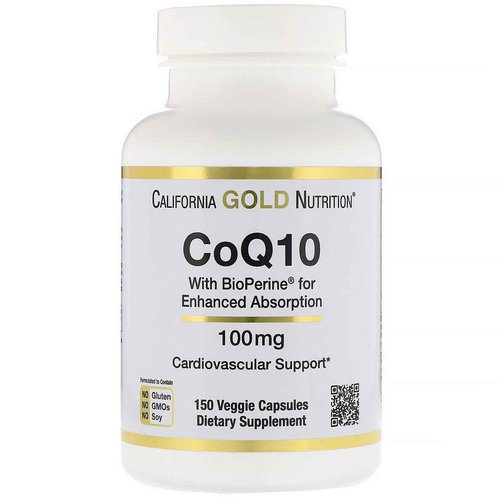 California Gold Nutrition, CoQ10 USP with Bioperine, 100 mg, 150 Veggie Capsules Review