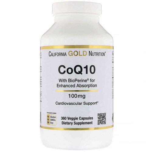 California Gold Nutrition, CoQ10 USP with Bioperine, 100 mg, 360 Veggie Capsules Review