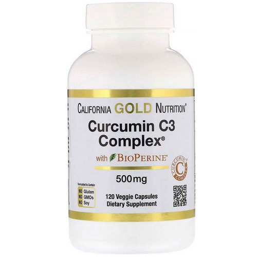 California Gold Nutrition, Curcumin C3 Complex with BioPerine, 500 mg, 120 Veggie Capsules Review