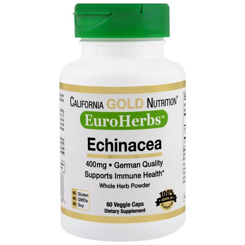 California Gold Nutrition, Echinacea, EuroHerbs, Whole Powder, 400 mg, 60 Veggie Caps Review