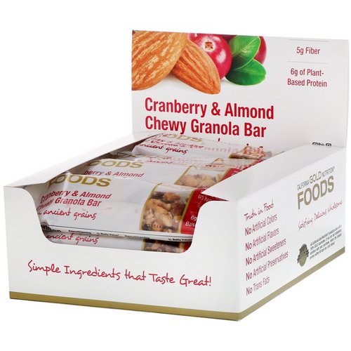 California Gold Nutrition, Foods, Cranberry & Almond Chewy Granola Bars, 12 Bars, 1.4 oz (40 g) Each Review