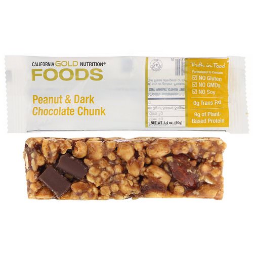 California Gold Nutrition, Gold Bar, Peanut Dark Chocolate Chunk, 1.4 oz (40 g) Review