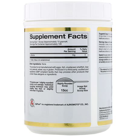 L-絲氨酸, 氨基酸: California Gold Nutrition, L-Serine, AjiPure, Unflavored Powder, 2.2 lb (1 kg)