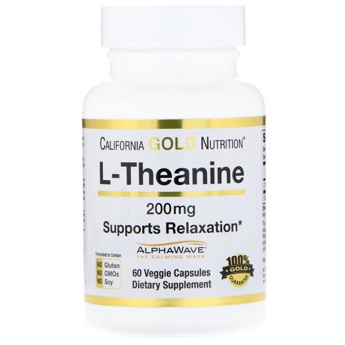 California Gold Nutrition, L-Theanine, AlphaWave, Supports Relaxation, Calm Focus, 200 mg, 60 Veggie Capsules Review