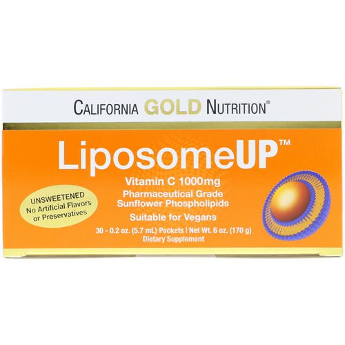 California Gold Nutrition, LiposomeUP, Liposomal Vitamin C, 1000 mg, 30 Packets, 0.2 oz (5.7 ml) Each Review