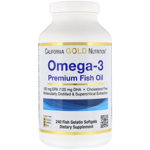 California Gold Nutrition, Omega-3, Premium Fish Oil, 240 Fish Gelatin Softgels Review