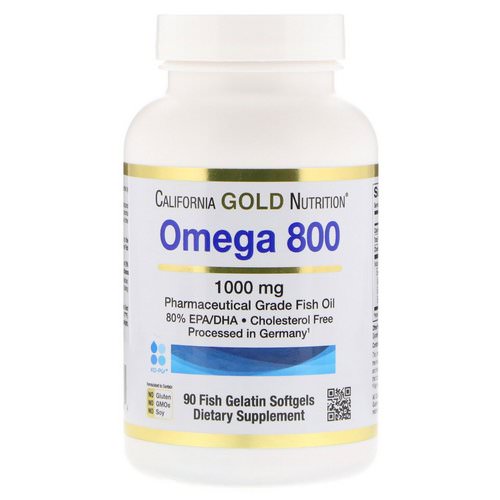 California Gold Nutrition, Omega 800 by Madre Labs, Pharmaceutical Grade Fish Oil, 80% EPA/DHA, Triglyceride Form, 1000 mg, 90 Fish Gelatin Softgels Review
