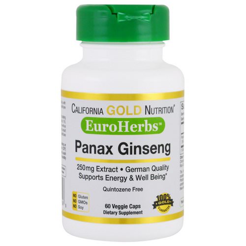 California Gold Nutrition, Panax Ginseng Extract, EuroHerbs, 250 mg, 60 Veggie Capsules Review