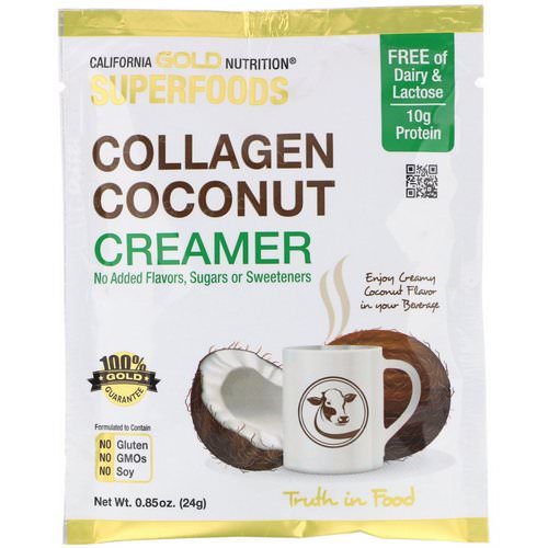 California Gold Nutrition, Superfoods, Collagen Coconut Creamer, Unsweetened, 0.85 oz (24 g) Review
