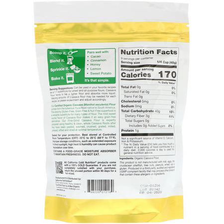 超級食品, 綠色食品: California Gold Nutrition, Superfoods, Organic Cassava Powder, 16 oz (454 g)