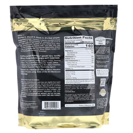 乳清蛋白, 運動營養: California Gold Nutrition, Very Vanilla Flavor Whey Protein Isolate, 5 lbs (2270 g)