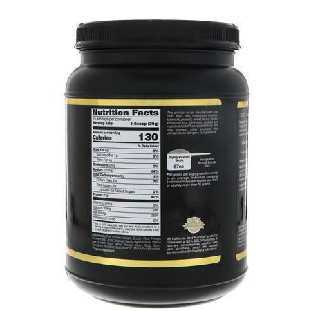 植物性, 植物性蛋白: California Gold Nutrition, Very Vanilla Flavor Vegan Protein, Pea & Brown Rice, No Soy, No GMOs, 16 oz (454 g)