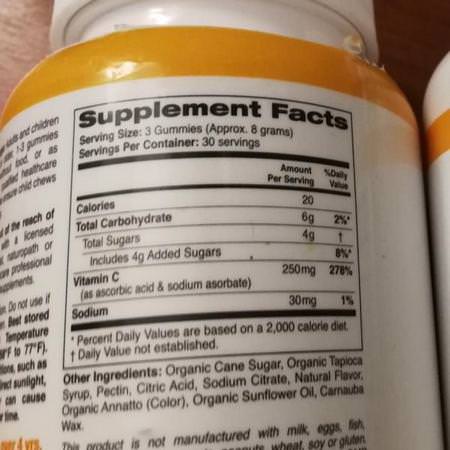 California Gold Nutrition, Vitamin C Gummies, Natural Orange Flavor, Gelatin Free, 250 mg, 90 Gummies