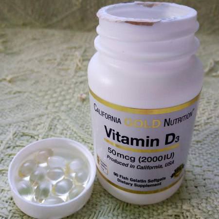 California Gold Nutrition, Vitamin D3, 50 mcg (2000 IU), 360 Fish Gelatin Softgels
