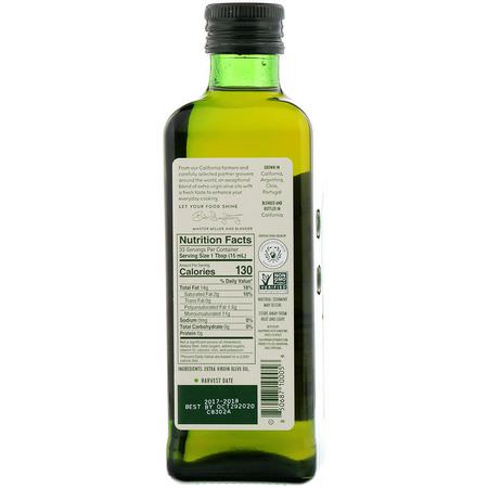 橄欖油, 醋: California Olive Ranch, Fresh California Extra Virgin Olive Oil, 16.9 fl oz (500 ml)