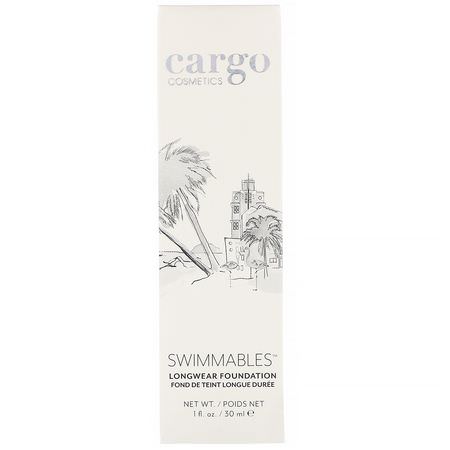 基礎, 臉部: Cargo, Swimmables, Longwear Foundation, 60, 1 fl oz (30 ml)