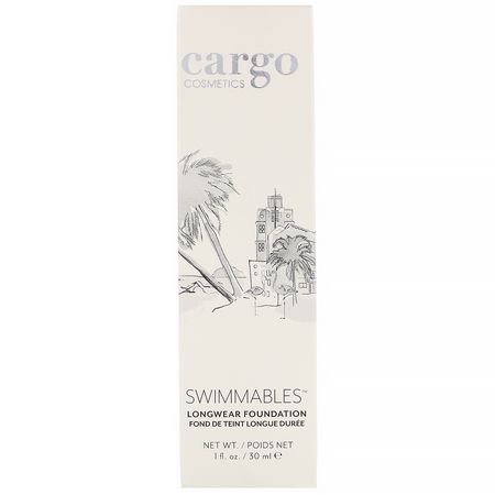 基礎, 臉部: Cargo, Swimmables, Longwear Foundation, 70, 1 fl oz (30 ml)