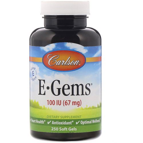 Carlson Labs, E-Gems, 100 IU (67 mg), 250 Softgels Review
