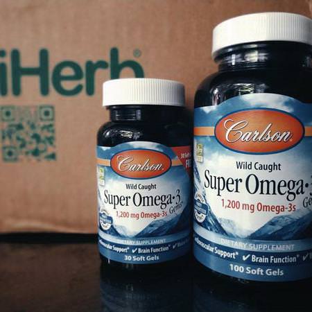 Carlson Labs, Wild Caught, Super Omega-3 Gems, 1,200 mg, 100 + 30 Soft Gels