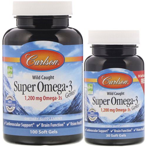 Carlson Labs, Wild Caught, Super Omega-3 Gems, 1,200 mg, 100 + 30 Soft Gels Review