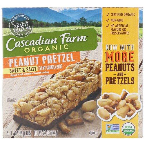 Cascadian Farm, Organic, Chewy Granola Bars, Sweet & Salty, Peanut Pretzel, 5 Bars, 1.2 oz (35 g) Each Review
