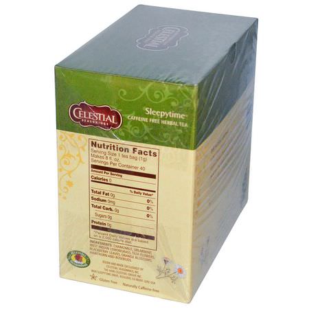 藥用茶, 涼茶: Celestial Seasonings, Herbal Tea, Caffeine Free, Sleepytime, 40 Tea Bags, 2.0 (58 g)
