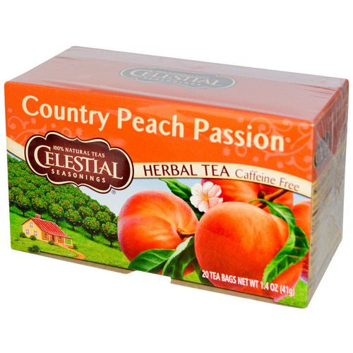 Celestial Seasonings, Herbal Tea, Country Peach Passion, Caffeine Free, 20 Tea Bags, 1.4 oz (41 g) Review