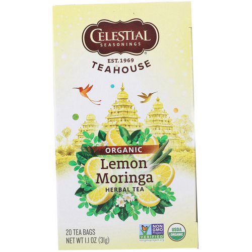 Celestial Seasonings, Teahouse, Organic Herbal Tea, Lemon Moringa, 20 Tea Bags, 1.1 oz (31 g) Review