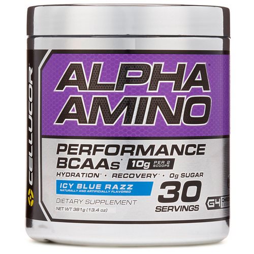 Cellucor, Alpha Amino, Performance BCAAs, Icy Blue Razz, 13.4 oz (381 g) Review