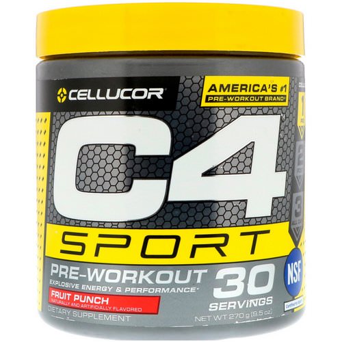 Cellucor, C4 Sport, Pre-Workout, Fruit Punch, 9.5 oz (270 g) Review