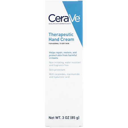 護手霜, 手部護理: CeraVe, Therapeutic Hand Cream, 3 oz (85 g)